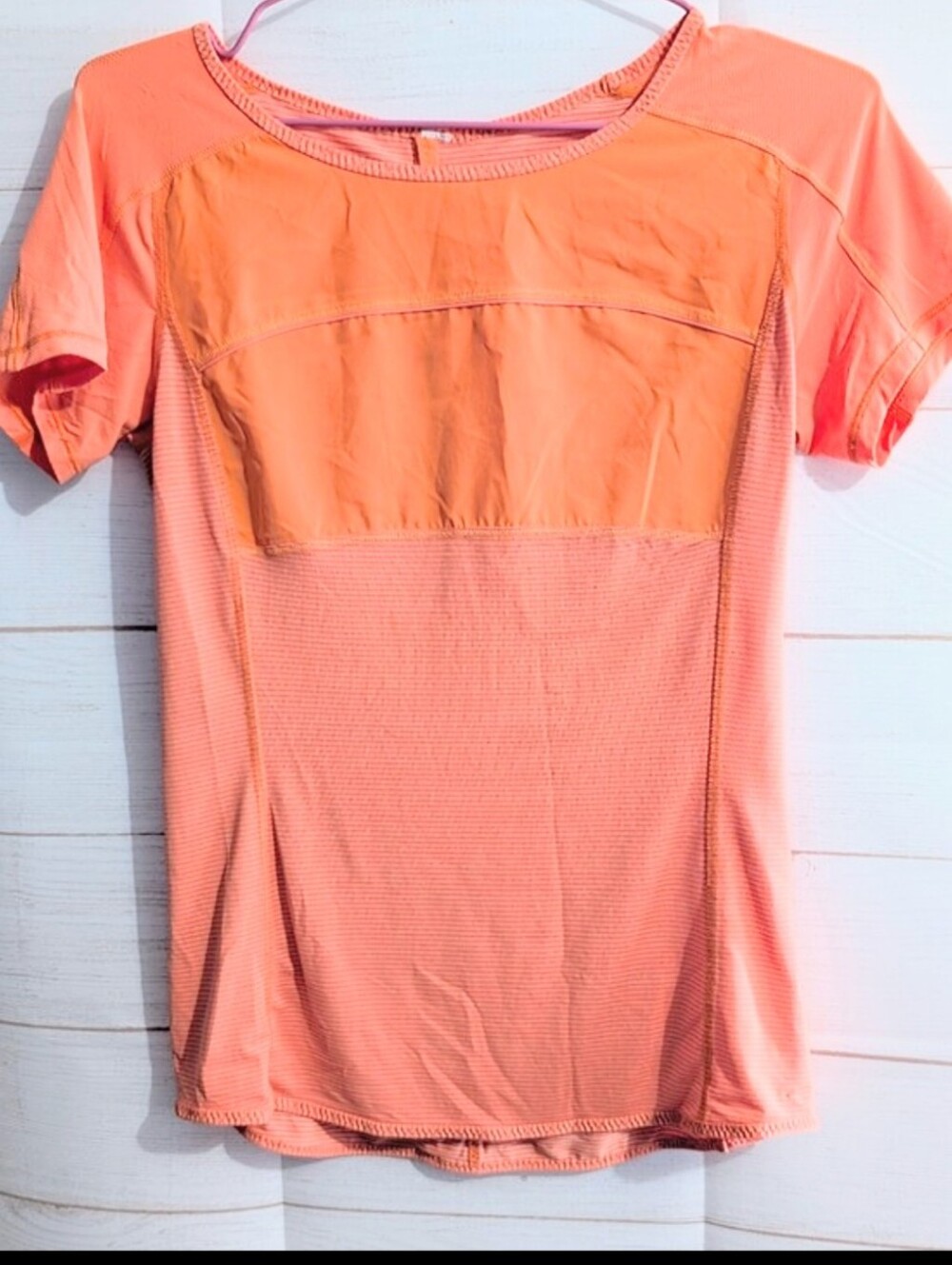 Lululemon Fast Track Vibrant Active Short Sleeve T-shirt Size Tag Removed PTP 17